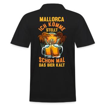 Party Urlaub Mallorca - Männer Poloshirt - Schwarz - Hinten - Kai (181cm)