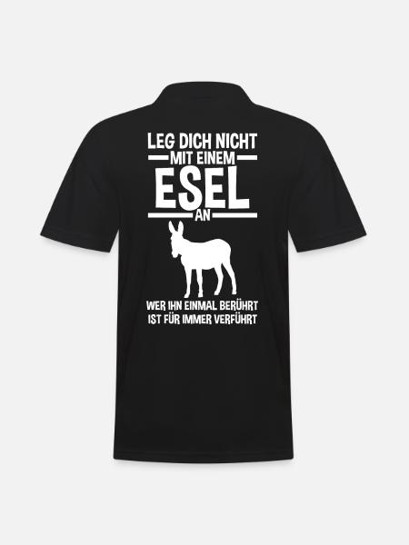 Esel - Männer Poloshirt - Schwarz