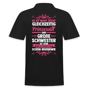 Geschwister Schwestern Schwester - Männer Poloshirt - Schwarz - Hinten - Kai (181cm)