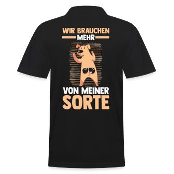 Hund Wir brauchen mehr von meiner Sorte - Männer Poloshirt - Schwarz - Hinten - Kai (181cm)