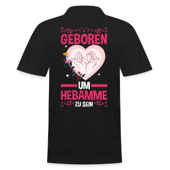 Geburtshelferin Hebamme - Männer Poloshirt - Schwarz - Hinten - Kai (181cm)