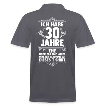Ehe Perlenhochzeit 30 Jahre Verheiratet Hochzeitst - Männer Poloshirt - Anthrazit - Hinten - Nico (186cm)