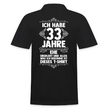 Ehe Zinnhochzeit 33 Jahre Verheiratet Hochzeitstag - Männer Poloshirt - Schwarz - Hinten - Kai (181cm)