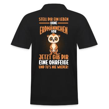 Erdmännchen - Männer Poloshirt - Schwarz - Hinten - Kai (181cm)