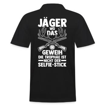 Chasse, Chasse, Cerf, Chasse, Sanglier, Chasseur, Chasseur - Polo Homme - noir - Dos - Kai (181cm)