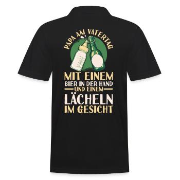 Dad Beer Father Father's Day - Men's Polo Shirt - black - Back - Kai (181cm)