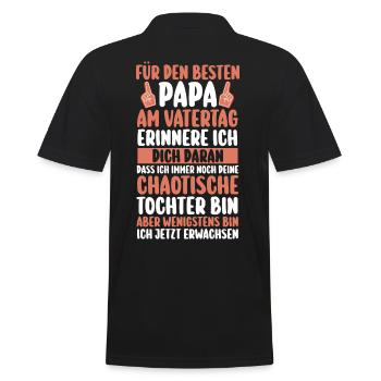Papa Fête des pères Papa - Polo Homme - noir - Dos - Kai (181cm)