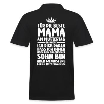 Maman Fête des mères Maman - Polo Homme - noir - Dos - Kai (181cm)