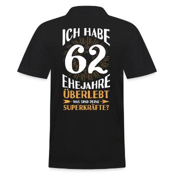 Mariage Aquarium Mariage 62 ans mariage - Polo Homme - noir - Dos - Kai (181cm)