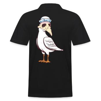 maritim Möwe Möwen Halloween Seefahrt - Männer Poloshirt - Schwarz - Hinten - Kai (181cm)