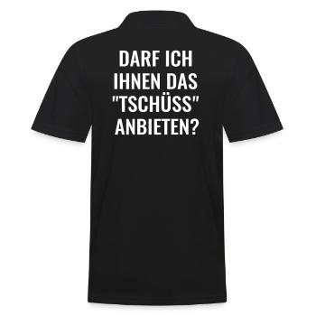 genervt Lustige freche Sprüche Tschüss anbieten - Männer Poloshirt - Schwarz - Hinten - Kai (181cm)