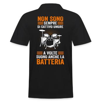Schlagzeug Drumsticks Trommeln Drummer Musiker - Männer Poloshirt - Schwarz - Hinten - Kai (181cm)