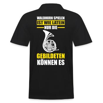 Waldhorn Orchester Musikverein Hornist Horn - Männer Poloshirt - Schwarz - Hinten - Kai (181cm)
