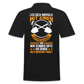 Estrichleger Estrich Baustellen - Männer Poloshirt - Schwarz - Hinten - Kai (181cm)