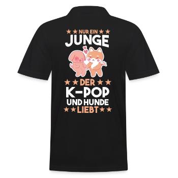 Hunde Anime K-pop - Männer Poloshirt - Schwarz - Hinten - Kai (181cm)
