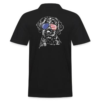 LAGOTTO ROMAGNOLO America Flag Glasses Wilsigns - Men's Polo Shirt - black - Back - Kai (181cm)