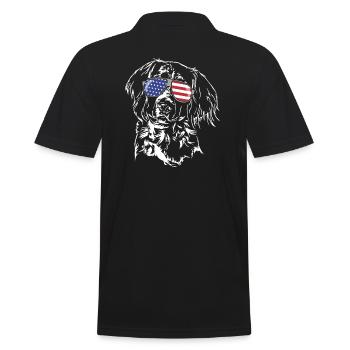 Kleiner Münsterländer Amérique Flag Dogs Wilsigns - Polo Homme - noir - Dos - Kai (181cm)