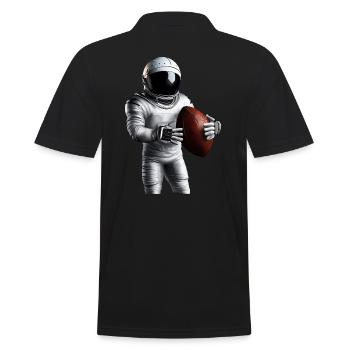 Touchdown im Weltall - Männer Poloshirt - Schwarz - Hinten - Kai (181cm)