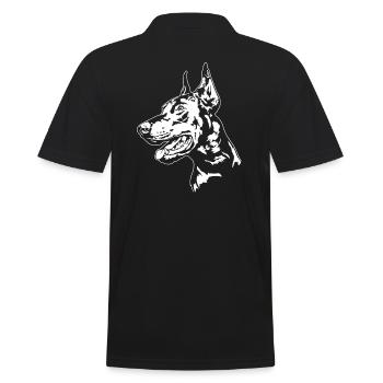 Dobermann Hundeportrait Hunde Hundesport Wilsigns - Männer Poloshirt - Schwarz - Hinten - Kai (181cm)