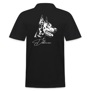 Dobermann Hundeportrait Hunde Hundesport Wilsigns - Männer Poloshirt - Schwarz - Hinten - Kai (181cm)