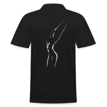FRAU NACKT SCHÖNHEIT - Männer Poloshirt - Schwarz - Hinten - Kai (181cm)