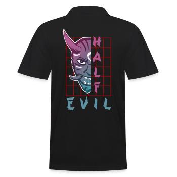 Oni Mask Japan Demon - Men's Polo Shirt - black - Back - Kai (181cm)