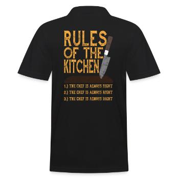 Rules Of The Kitchen Cool Chef Cook - Männer Poloshirt - Schwarz - Hinten - Kai (181cm)