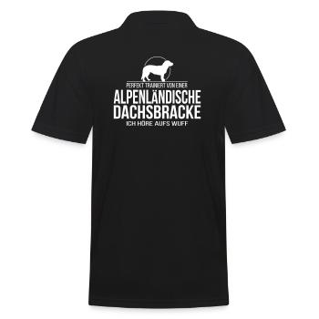 ALPENLÄNDISCHE DACHSBRACKE wuff - Männer Poloshirt - Schwarz - Hinten - Kai (181cm)