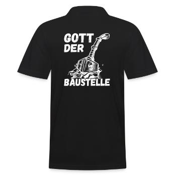 Gott der Baustelle - Bauarbeiter Geschenk - Männer Poloshirt - Schwarz - Hinten - Kai (181cm)