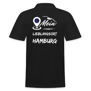 Hambourg mon endroit préféré-la ville hanséatique de Hambourg-Möwe - Polo Homme - noir - Dos - Kai (181cm)