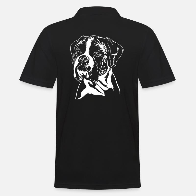 Deutscher BOXER Hundeportrait Hund Hunde Wilsigns - Männer Poloshirt - Schwarz
