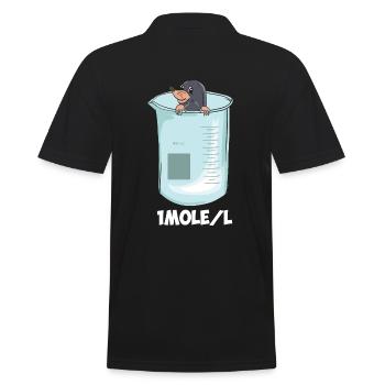 1 mole / liter chemistry laboratory chemist nerd geek mol - Men's Polo Shirt - black - Back - Kai (181cm)