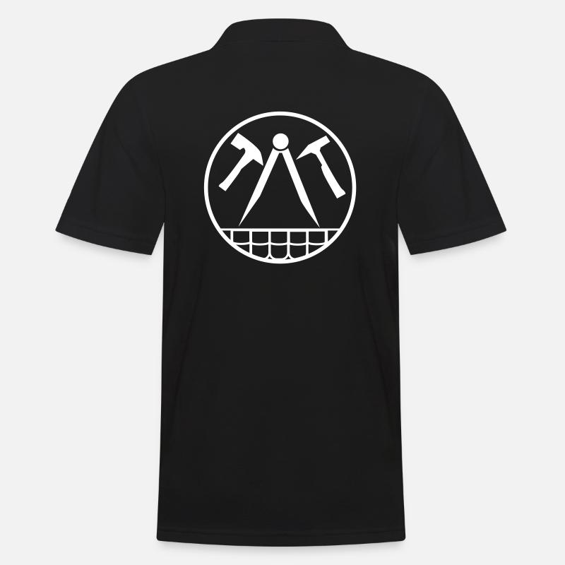 Dachdecker/Zimmermann - Männer Poloshirt - Schwarz