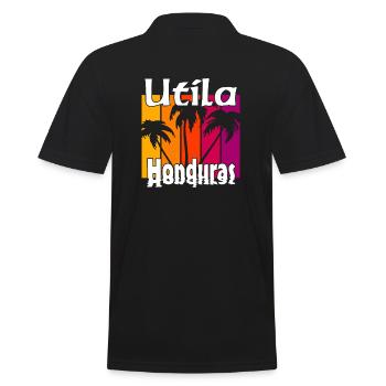 Utila Honduras - Männer Poloshirt - Schwarz - Hinten - Kai (181cm)