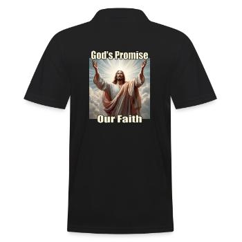 Jesus im göttlichen Licht - Männer Poloshirt - Schwarz - Hinten - Kai (181cm)