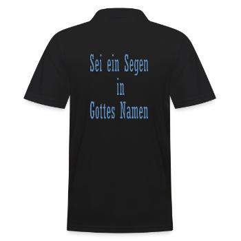 Sei ein Segen in Gottes Namen - Männer Poloshirt - Schwarz - Hinten - Kai (181cm)