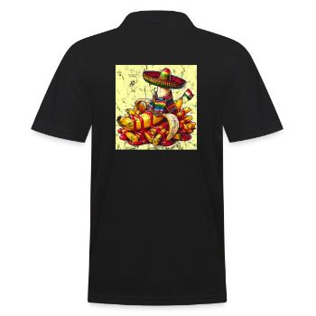 Cinco de Mayo Banane mit Ketchup und Pommes - Männer Poloshirt - Schwarz - Hinten - Kai (181cm)