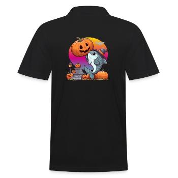 Halloween Fish - Men's Polo Shirt - black - Back - Kai (181cm)