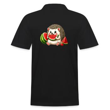 Hérisson aime la pastèque - Polo Homme - noir - Dos - Kai (181cm)
