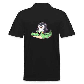 Pingouin en safari crocodile - Polo Homme - noir - Dos - Kai (181cm)