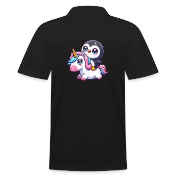 Un pingouin sur une licorne - Polo Homme - noir - Dos - Kai (181cm)