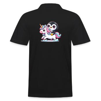 Un pingouin sur une licorne - Polo Homme - noir - Dos - Kai (181cm)