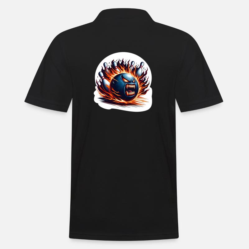 Feuer-Bowling - Männer Poloshirt - Schwarz