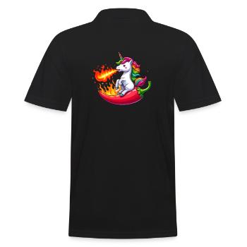 Unicorn Sharpness - Men's Polo Shirt - black - Back - Kai (181cm)