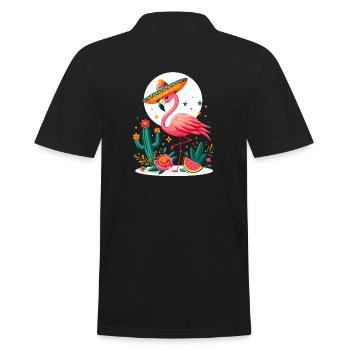 Cinco de Mayo Flamingo - Men's Polo Shirt - black - Back - Kai (181cm)