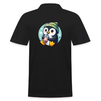Le pingouin aime le thé à bulles - Polo Homme - noir - Dos - Kai (181cm)