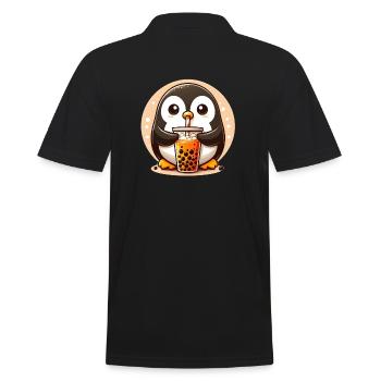 Le pingouin aime le thé à bulles - Polo Homme - noir - Dos - Kai (181cm)