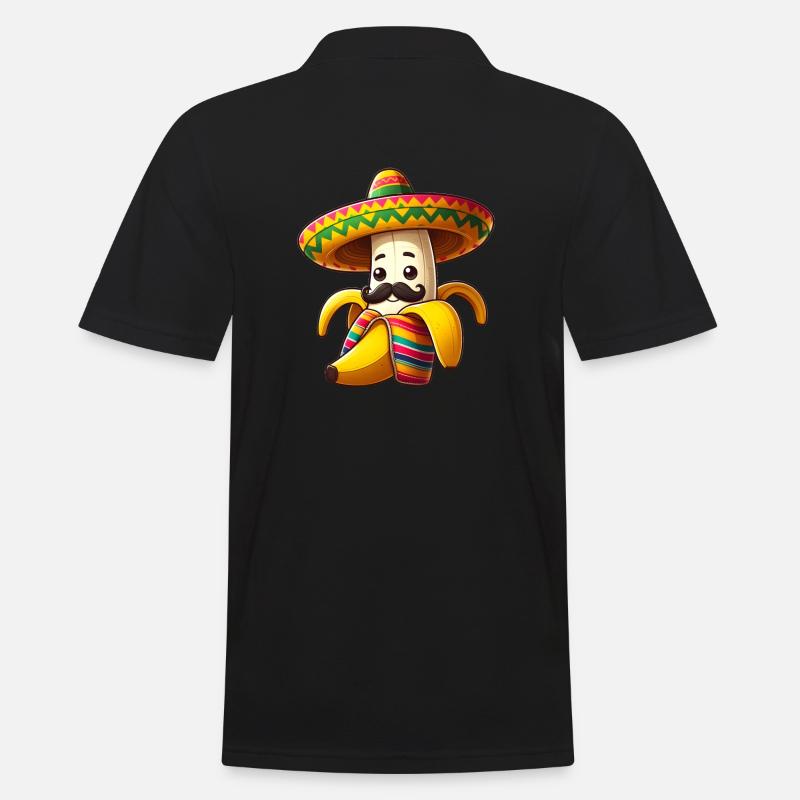 Cinco de Mayo Banane avec moustache - Polo Homme - noir