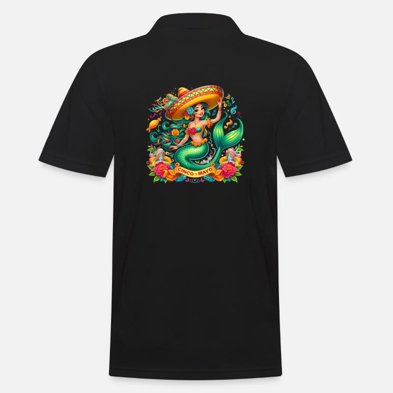 Jolie sirène Cinco de Mayo - Polo Homme - noir