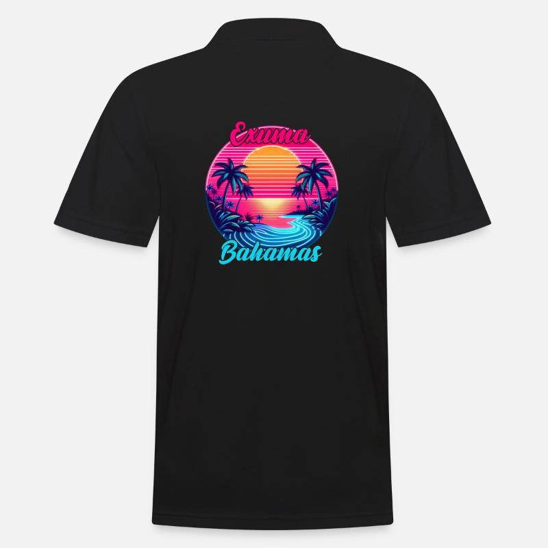 Exuma, Bahamas - Männer Poloshirt - Schwarz